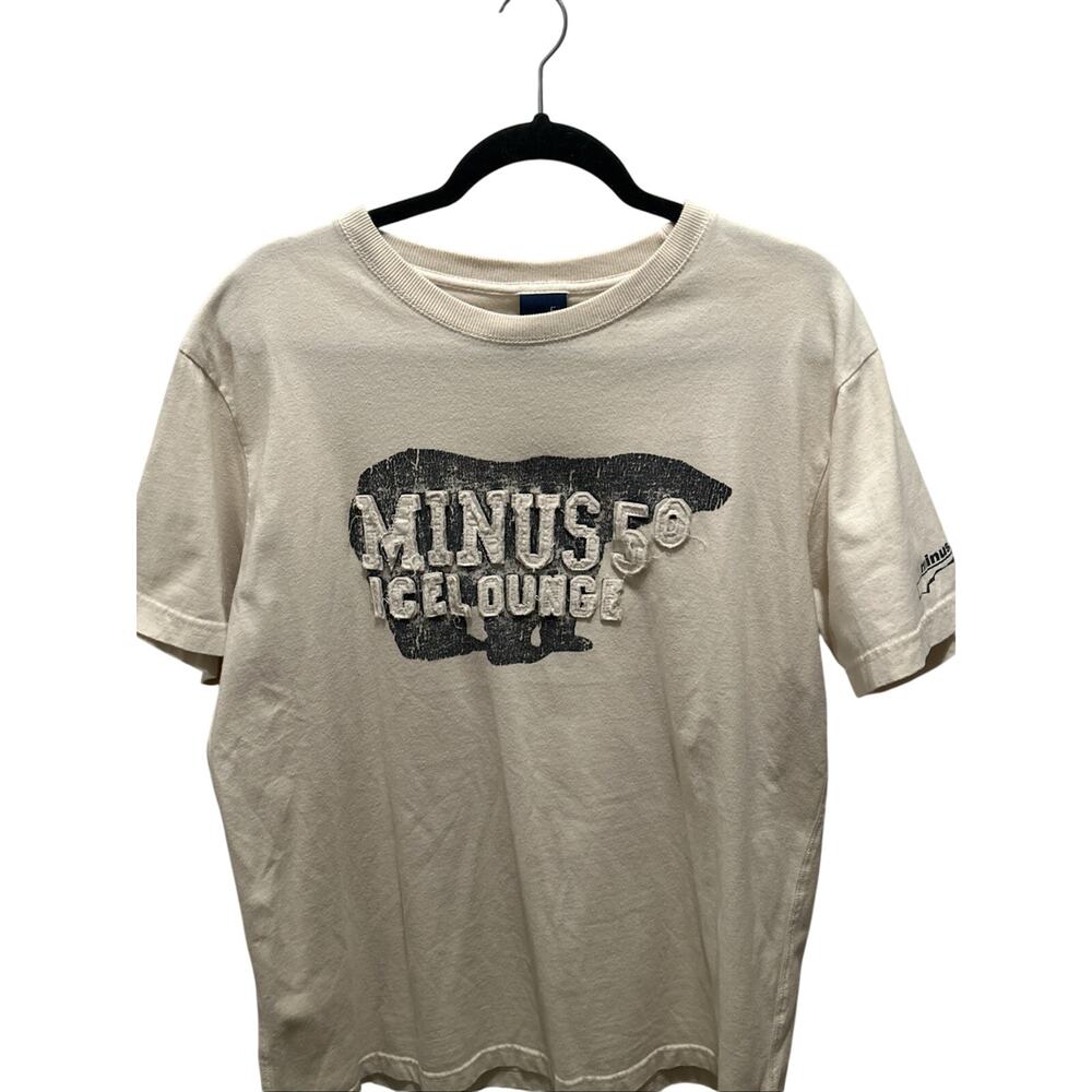 Minus 5 Ice Lounge men's beige short sleeve graphic Distressed t-shirt size XL